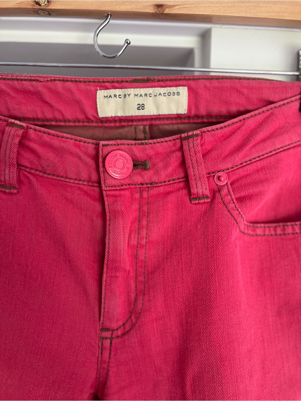 Vintage Marc By Marc Jacobs Hot Pink Skinny Jeans - Picture 3 of 8